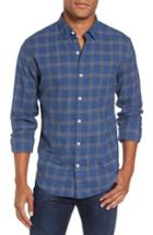 Men's Bonobos Slim Fit Plaid Twill Sport Shirt, Size - Blue