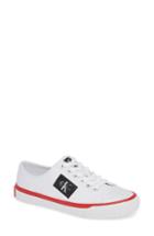 Women's Calvin Klein Jeans Ivory Lace-up Sneaker .5 M - White