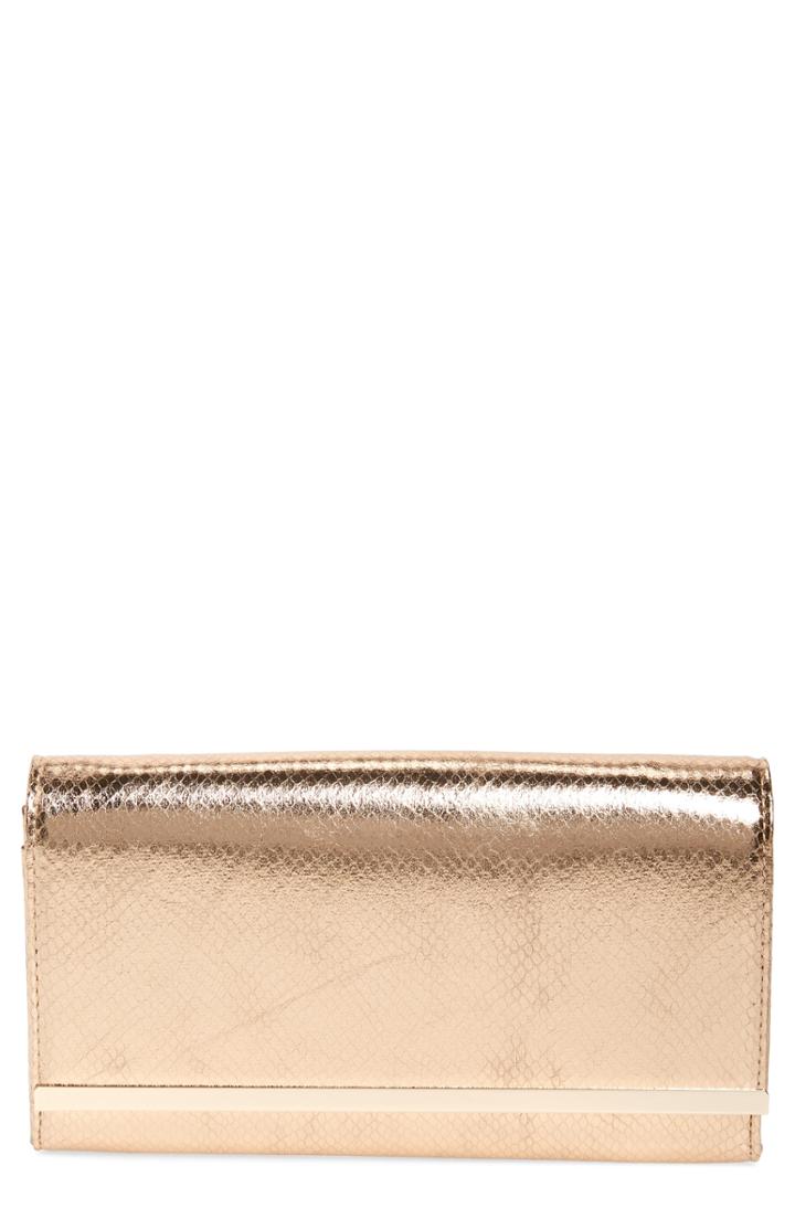 Nordstrom Metallic Snake-embossed Faux Leather Bar Clutch -