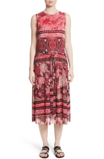 Women's Fuzzi Print Tulle Midi Dress - Pink