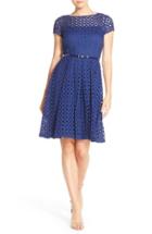 Women's Ellen Tracy Eyelet Lace Fit & Flare Dress - Blue