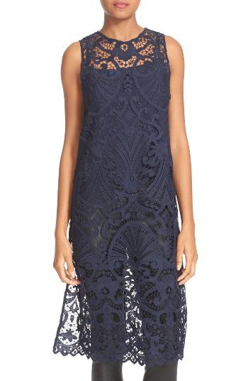 Women's Alice + Olivia Kelissa Lace Side Slit Tunic With Camisole