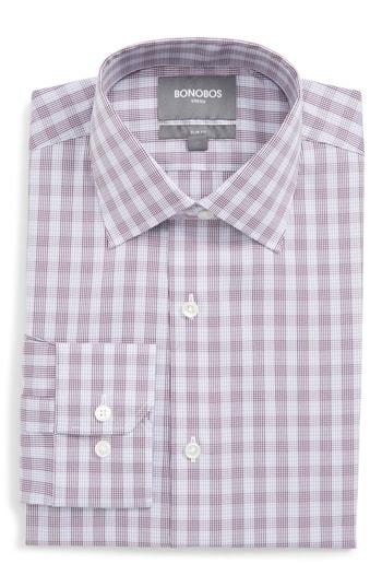 Men's Bonobos Westgate Slim Fit Stretch Plaid Dress Shirt .5 32 - Purple