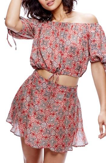 Women's Free People Electric Love Crop Top & Skirt Set - Red
