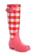 Women's Hunter Original Tall Gingham Waterproof Rain Boot M - Pink