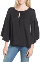 Women's Hinge Satin Bell Sleeve Top