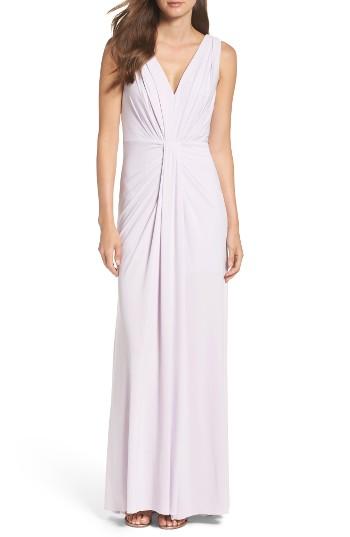 Women's Vera Wang Jersey Pleated Fit & Flare Gown - Purple