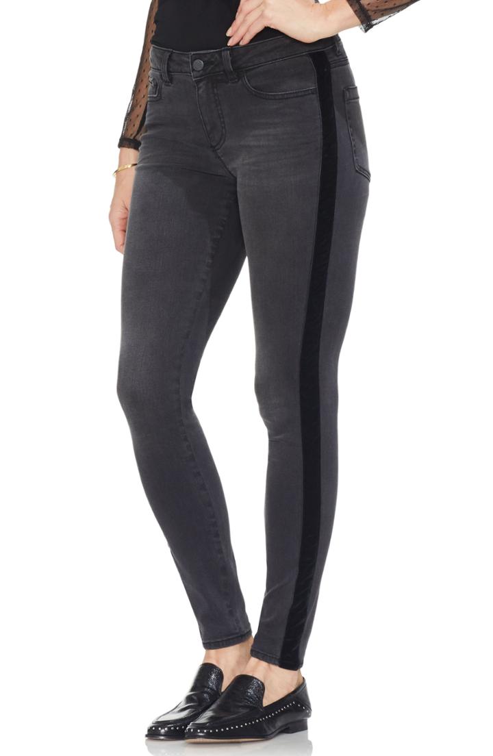 Women's Vince Camuto Velvet Side Stripe Skinny Jeans
