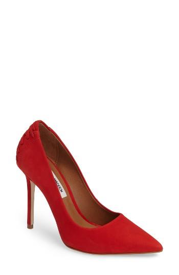 Women's Steve Madden Paiton Laced Heel Pump M - Red