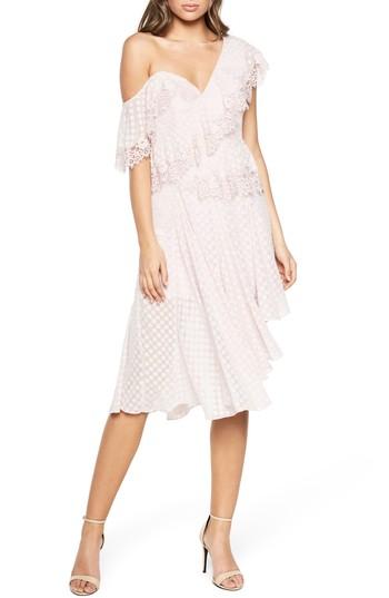 Women's Bardot Senorita One-shoulder Dot Chiffon Dress - Purple