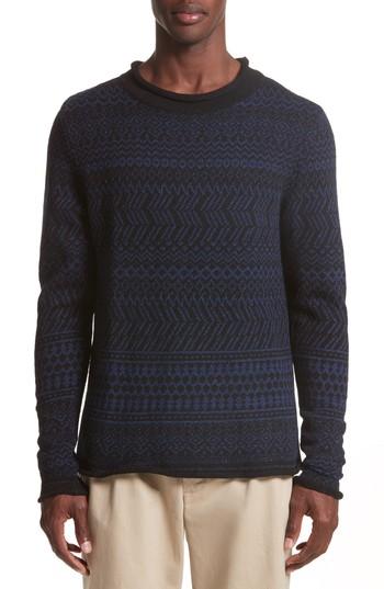 Men's Eidos Napoli Fair Isle Roll Neck Sweater, Size - Blue