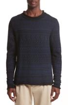 Men's Eidos Napoli Fair Isle Roll Neck Sweater, Size - Blue