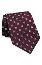 Men's Gitman Geometric Silk Tie, Size X-long - Burgundy