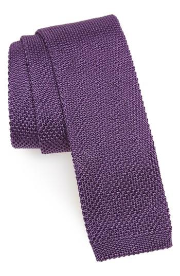 Men's Nordstrom Men's Shop Stuart Silk Knit Tie, Size - Purple