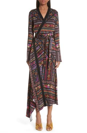 Women's Etro Embroidered Asymmetrical Dress Us / 38 It - Black