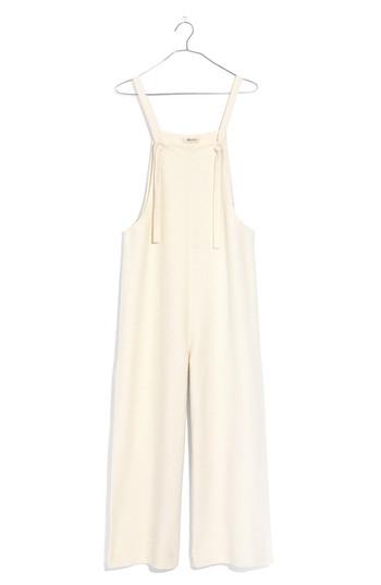 Women's Madewell Tie Strap Knit Overalls, Size - White