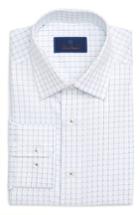 Men's David Donahue Regular Fit Check Dress Shirt .5 - 32/33 - White