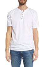 Men's M.singer Short Sleeve Henley - White