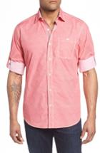 Men's Bugatchi Classic Fit Stripe Sport Shirt - Pink