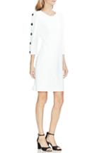 Women's Vince Camuto Button Sleeve Sheath Dress - Ivory