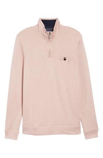 Men's Ted Baker London Valerio Quarter Zip Pullover (m) - Pink