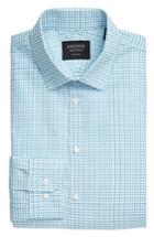 Men's Nordstrom Men's Shop Extra Trim Fit Check Dress Shirt 32/33 - Blue/green