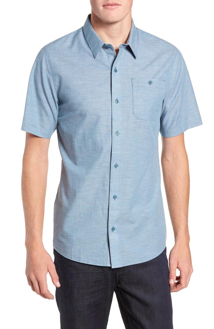 Men's Travis Mathew Studebaker Regular Fit Sport Shirt, Size - Blue