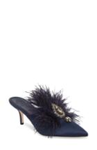 Women's Tory Burch Elodie Embellished Feather Mule M - Blue