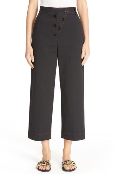 Women's Tibi Double Weave Wide Leg Crop Pants