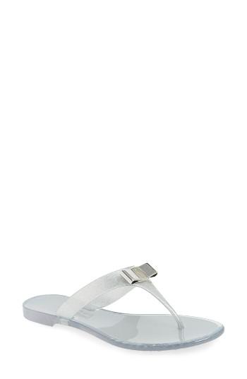 Women's Salvatore Ferragamo Farelia Jelly Flip Flop C - Metallic