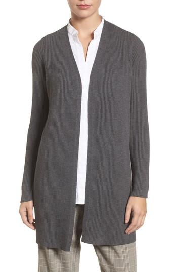 Women's Eileen Fisher Long Wool Cardigan - Brown