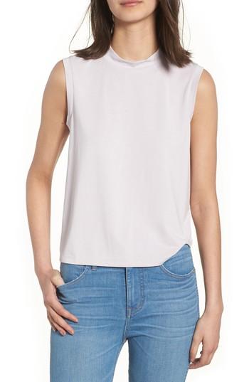 Women's Madewell Sandwashed Mock Neck Tank, Size - Purple