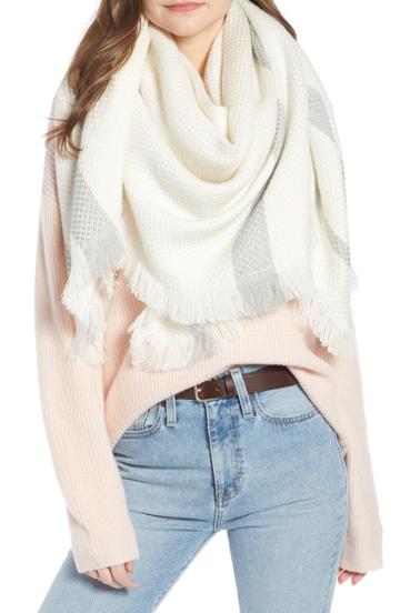 Women's Something Navy Quad Scarf, Size - Ivory
