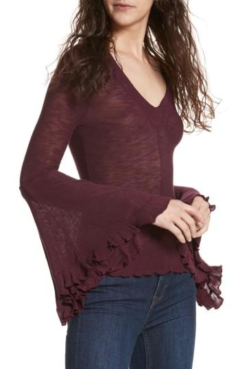 Women's Free People Soo Dramatic Bell Sleeve Top - Purple