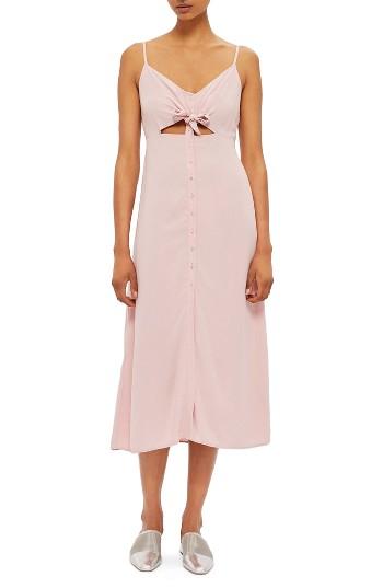 Women's Topshop Knot Front Slipdress Us (fits Like 2-4) - Pink