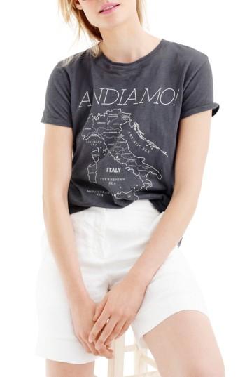 Women's J.crew Andiamo Graphic Tee - Grey