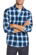 Men's 1901 Trim Fit Brushed Ombre Plaid Flannel Shirt