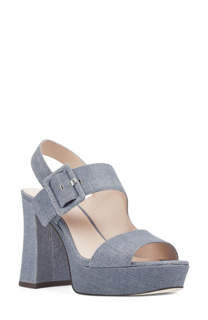 Women's Nine West Lexine - 40th Anniversary Capsule Collection Platform Sandal M - Blue
