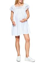 Women's Maternal America Lace Trim Maternity Dress - White