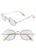 Women's Ray-ban Evolve 54mm Polarized Oval Sunglasses - Gold/ Light Blue Solid