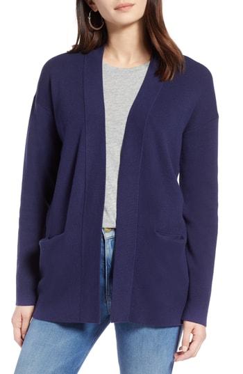 Women's Halogen Varsity Knit Cardigan - Blue