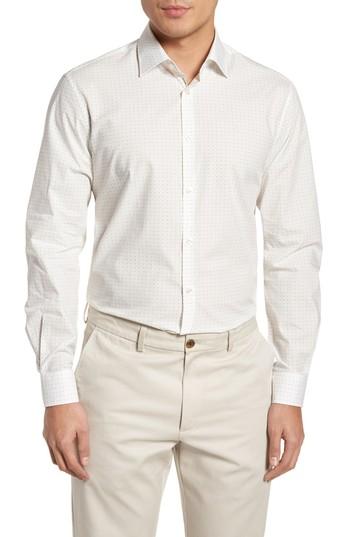 Men's John Varvatos Star Usa Regular Fit Diamond Dress Shirt R - Grey