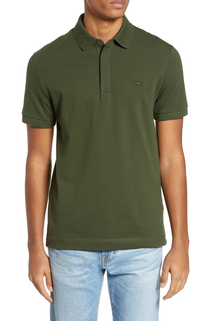 Men's Lacoste Paris Fit Stretch Polo, Size 4(m) - Green