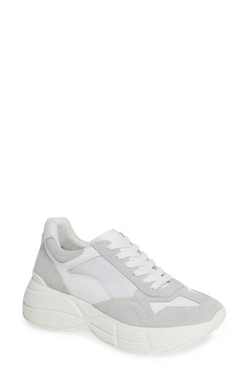 Women's Steve Madden Memory Platform Wedge Sneaker .5 M - White