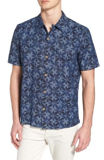 Men's French Connection Franju Floral Slim Fit Woven Shirt - Blue