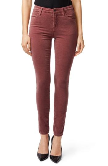 Women's J Brand Maria High Waist Velvet Skinny Jeans - Brown