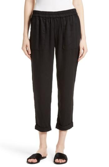 Women's Joie Saphine Pull-on Twill Roll Cuff Pants - Black