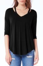 Women's Michael Stars Shoulder Cutout Jersey Top, Size - Black