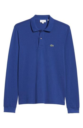 Men's Lacoste Classic Fit Long Sleeve Pique Polo (xs) - Blue