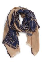 Women's Tricot Comme Des Garcons Rose Jacquard Wool Blend Scarf, Size - Blue